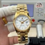 Rolex DD 36mm 2834 Movement Gold Bracelet White Face Watch